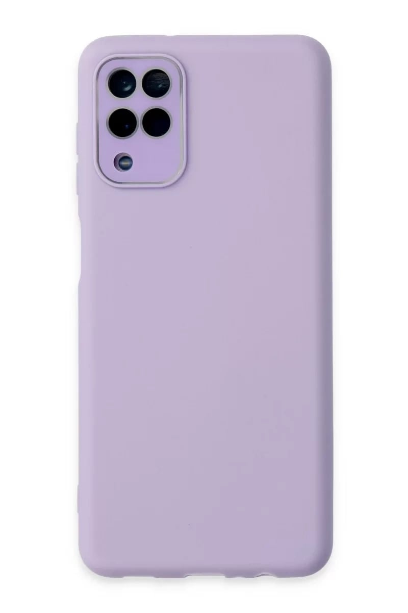 Samsung Galaxy A22 Kılıf Lansman Glass Kapak - Lila