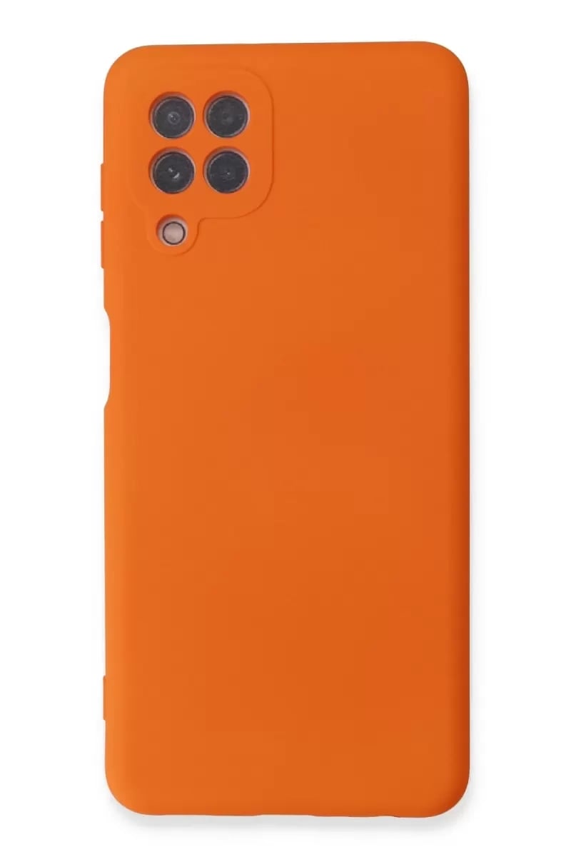 Samsung Galaxy A22 Kılıf Nano içi Kadife Silikon - Turuncu