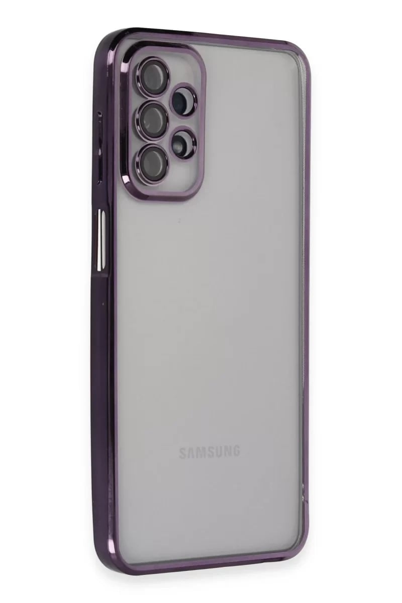 Samsung Galaxy A23 4G Kılıf Lensli Silikon - Mor