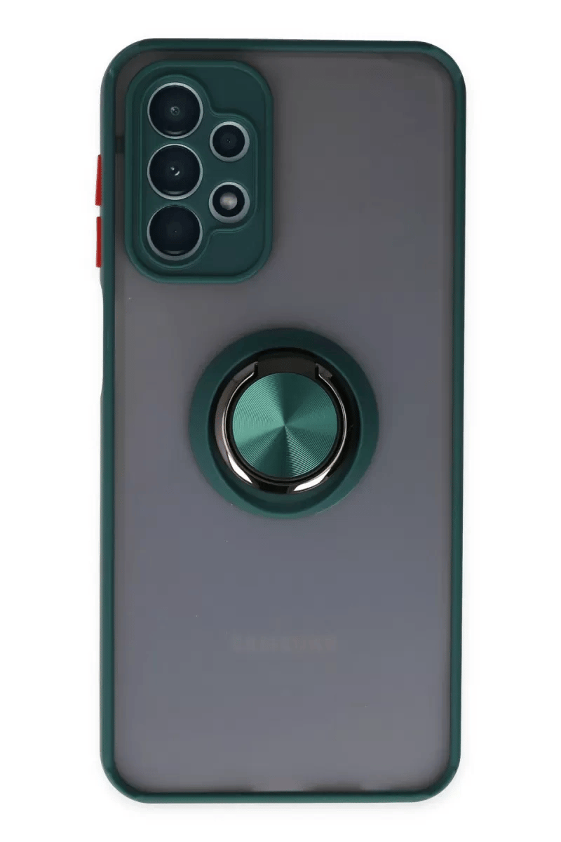 Samsung Galaxy A23 4G Kılıf Montreal Yüzüklü Silikon Kapak - Yeşil