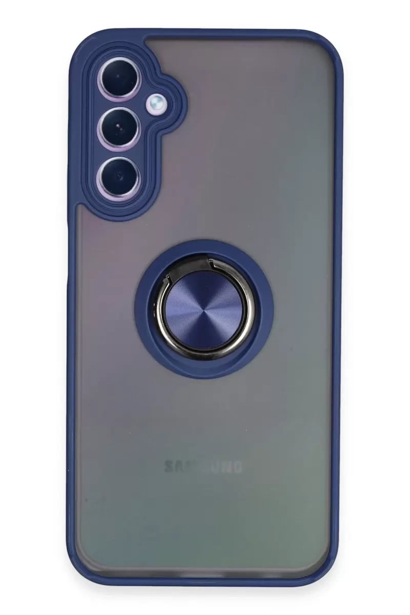 Samsung Galaxy A24 4G Kılıf Montreal Yüzüklü Silikon Kapak - Lacivert