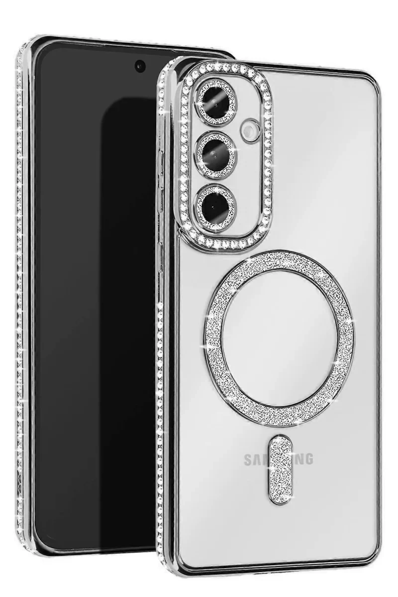 Samsung Galaxy A26 Joke Simli Magneticsafe Kılıf - Gümüş
