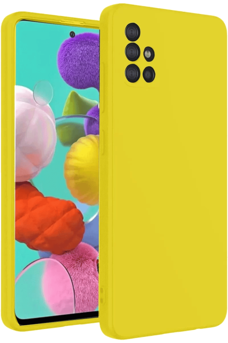 Samsung Galaxy A31 Kılıf Nano içi Kadife Silikon - Sarı