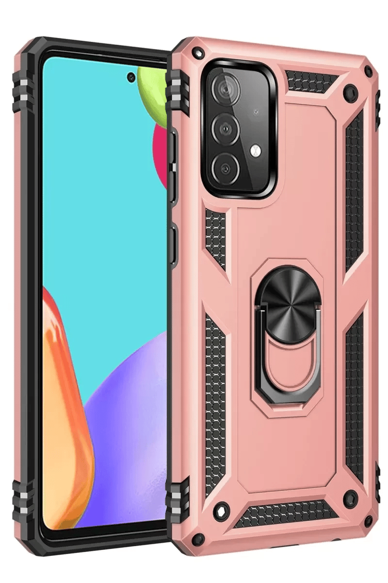 Samsung Galaxy A32 Kılıf Sofya Yüzüklü Silikon Kapak - Rose