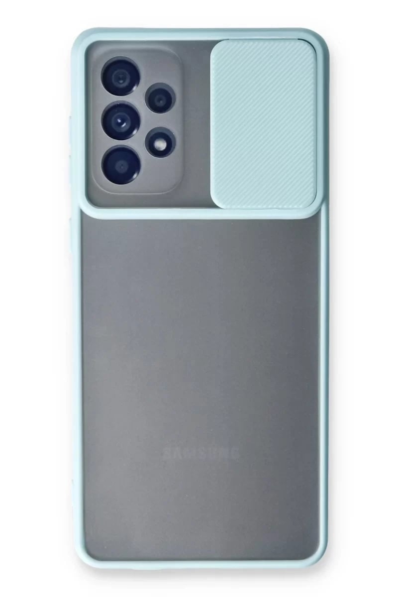 Samsung Galaxy A33 5G Kılıf Palm Buzlu Kamera Sürgülü Silikon - Turkuaz