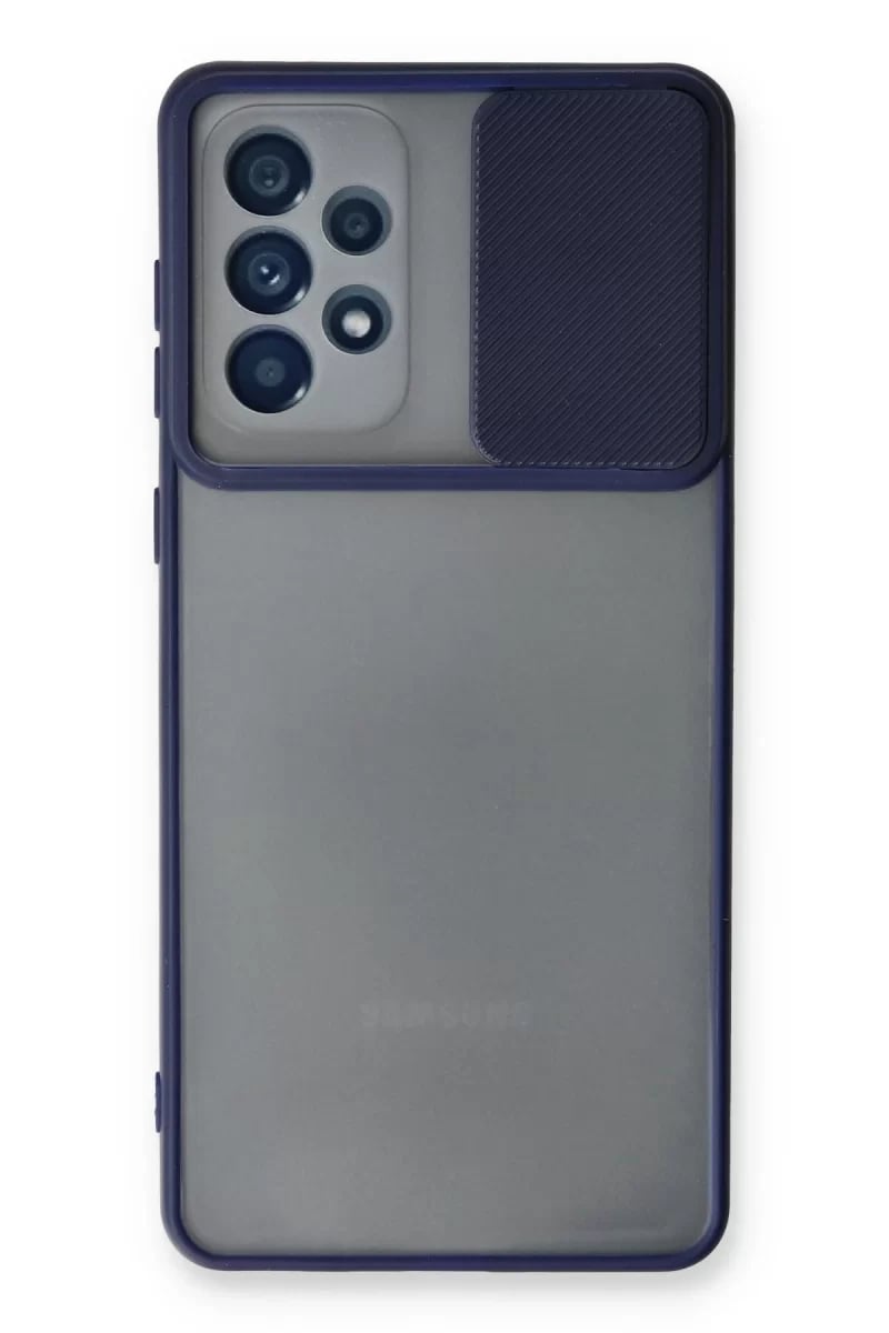 Samsung Galaxy A33 5G Kılıf Palm Buzlu Kamera Sürgülü Silikon - Lacivert