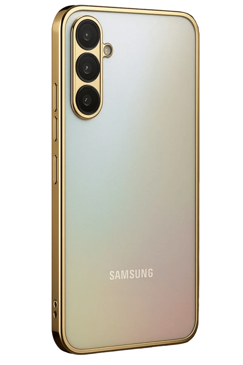 Samsung Galaxy A34 5G Kılıf Lensli Silikon - Gold