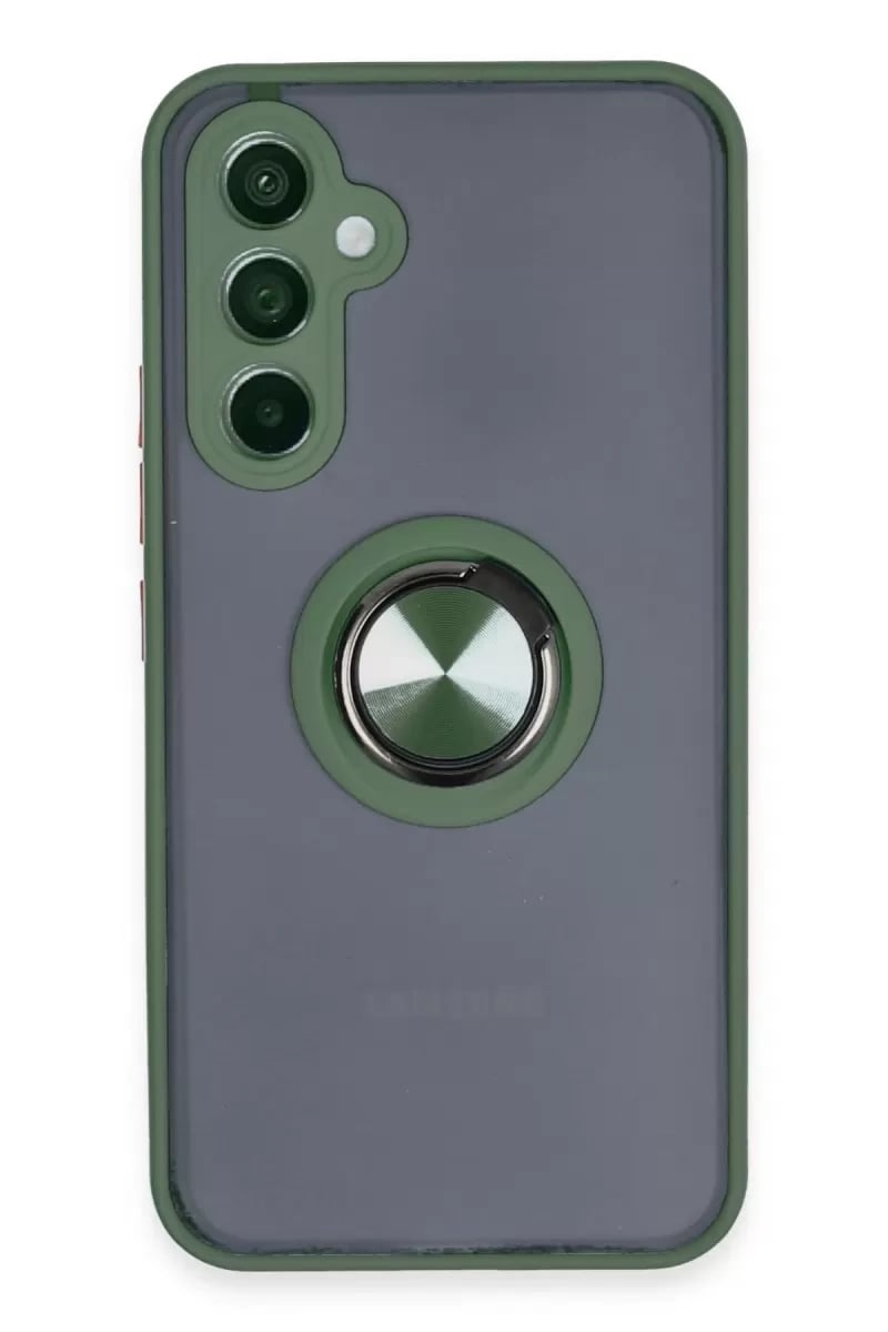 Samsung Galaxy A34 5G Kılıf Montreal Yüzüklü Silikon Kapak - Yeşil