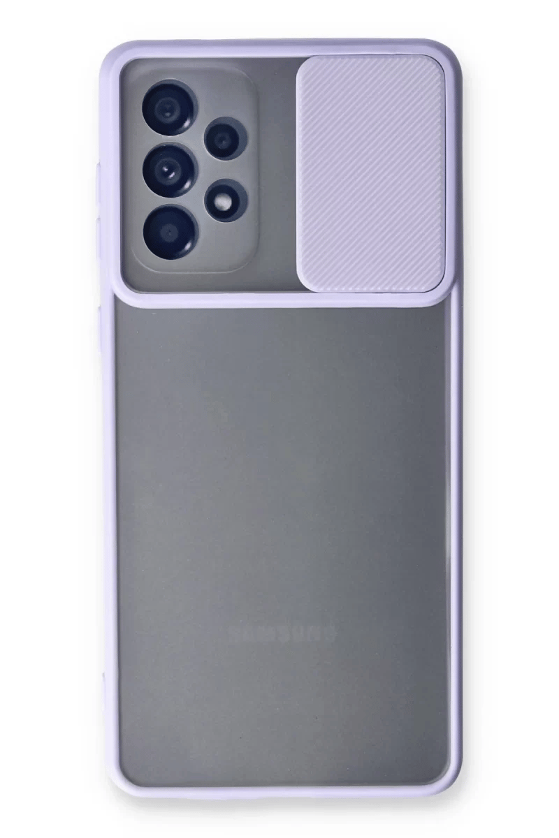 Samsung Galaxy A53 5G Kılıf Palm Buzlu Kamera Sürgülü Silikon - Lila