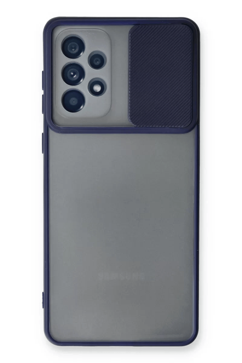 Samsung Galaxy A53 5G Kılıf Palm Buzlu Kamera Sürgülü Silikon - Lacivert