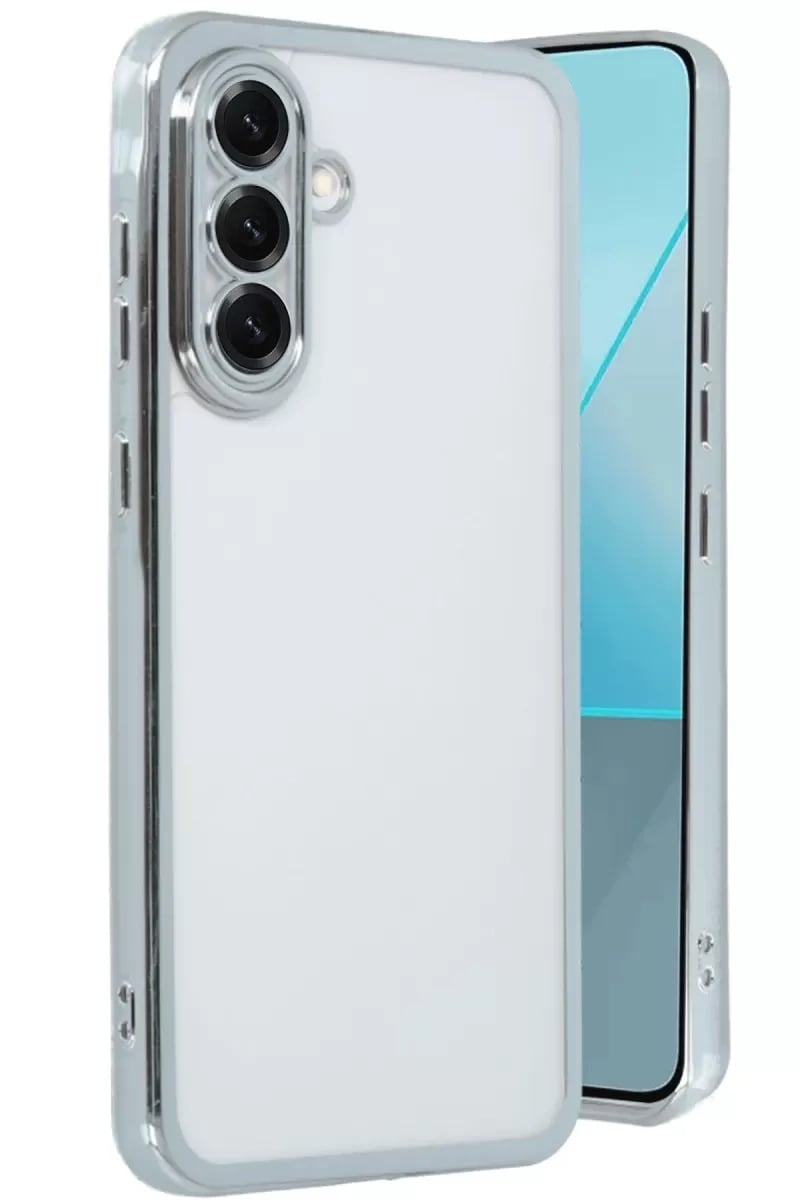 Samsung Galaxy A56 Kılıf Lensli Silikon - Gümüş