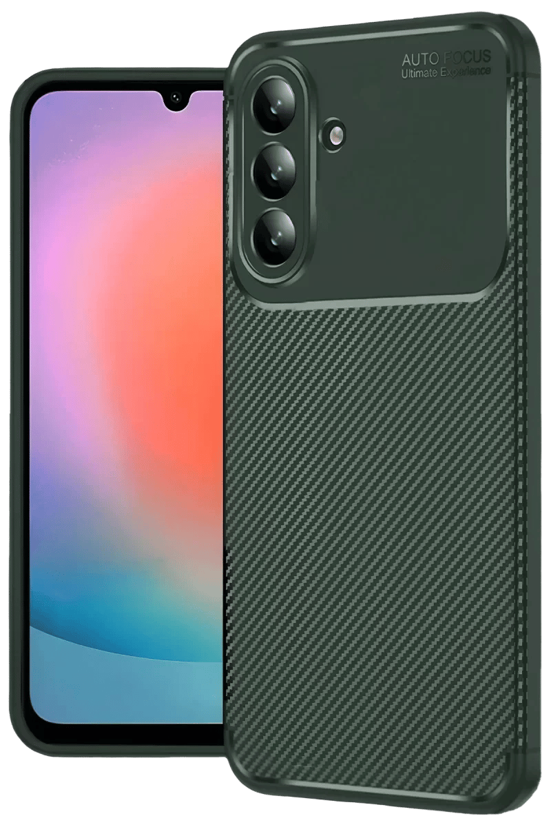 Samsung Galaxy A57 5G Auto Focus Karbon Kapak - Koyu Yeşil