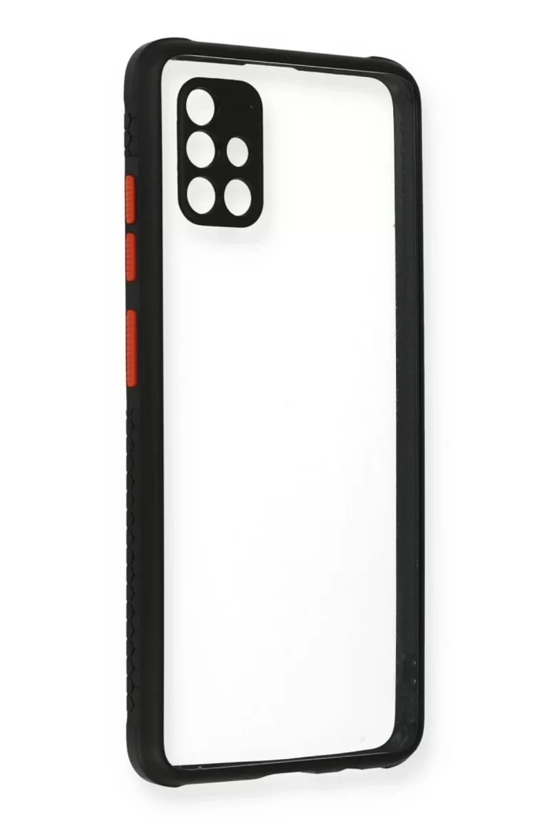 Samsung Galaxy A71 Kılıf Miami Şeffaf Silikon - Siyah