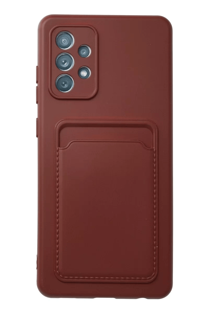 Samsung Galaxy A72 Kılıf Kelvin Kartvizitli Silikon - Bordo