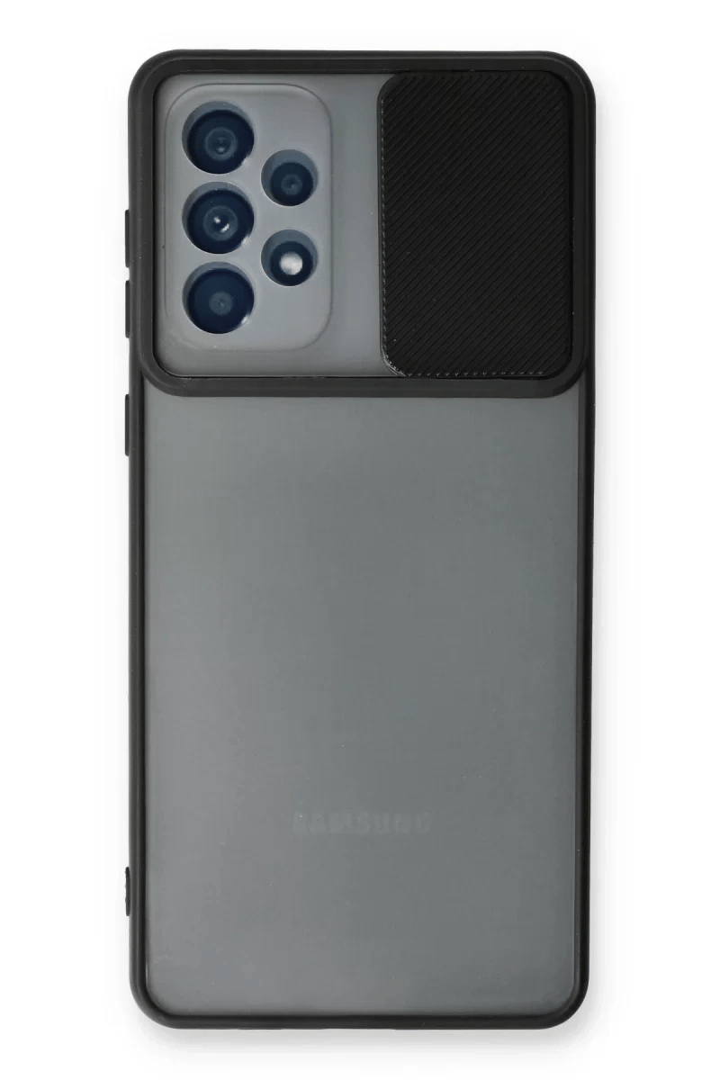 Samsung Galaxy A73 5G Kılıf Palm Buzlu Kamera Sürgülü Silikon - Siyah