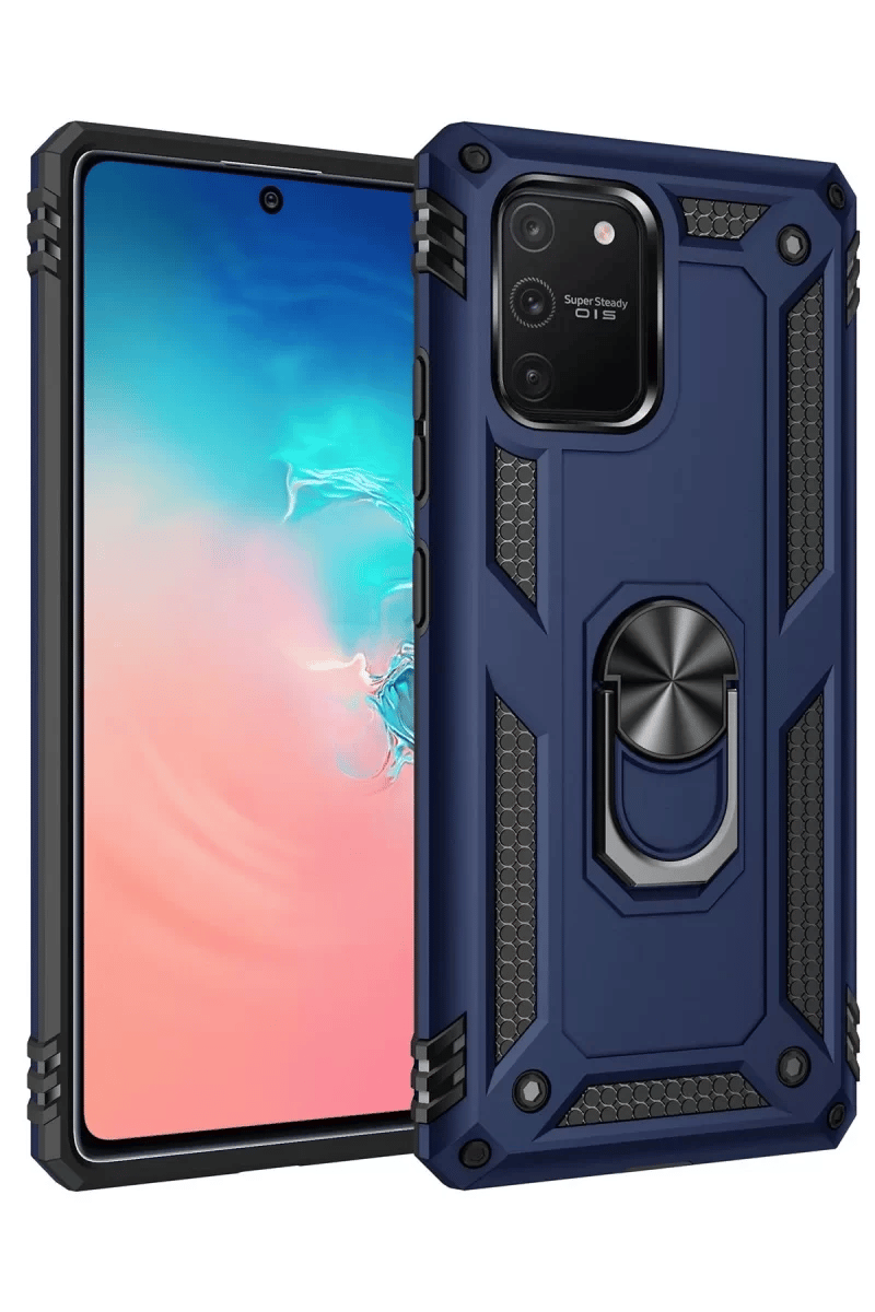 Samsung Galaxy A91 / S10 Lite Kılıf Sofya Yüzüklü Silikon Kapak - Lacivert