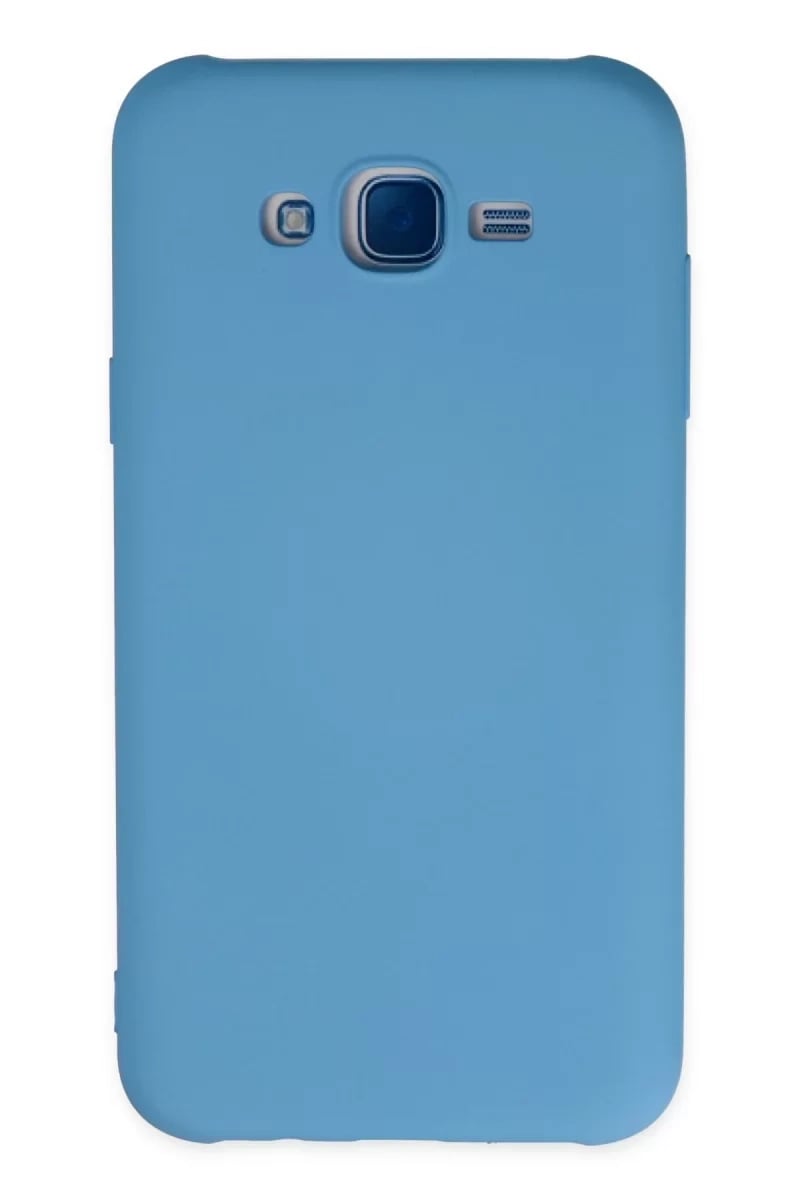 Samsung Galaxy J7 Kılıf Nano içi Kadife Silikon - Mavi