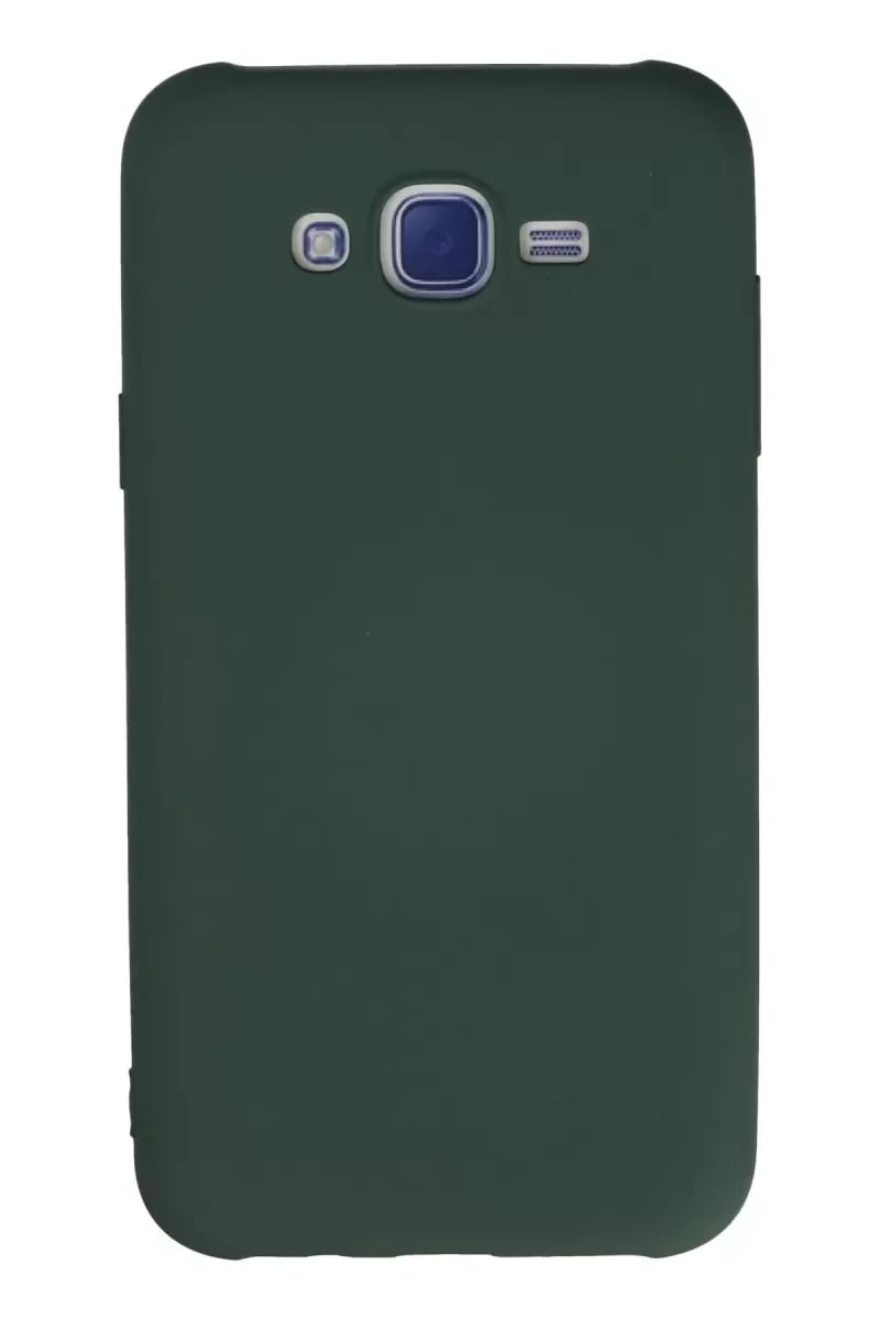 Samsung Galaxy J7 Kılıf Nano içi Kadife Silikon - Koyu Yeşil