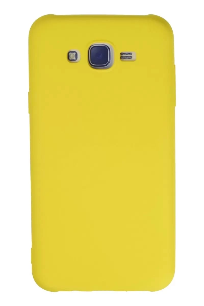 Samsung Galaxy J7 Kılıf Nano içi Kadife Silikon - Sarı