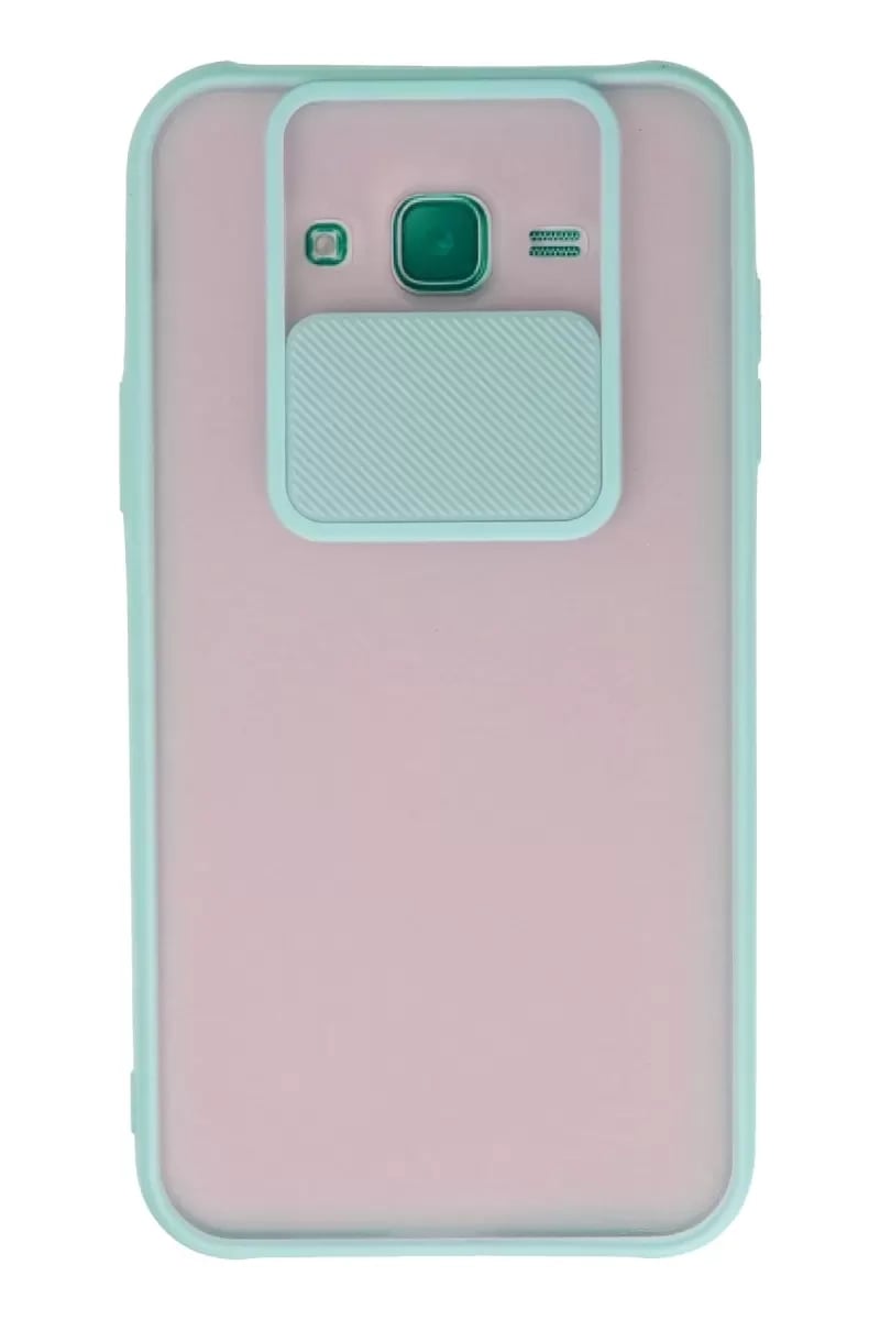 Samsung Galaxy J7 Kılıf Palm Buzlu Kamera Sürgülü Silikon - Turkuaz