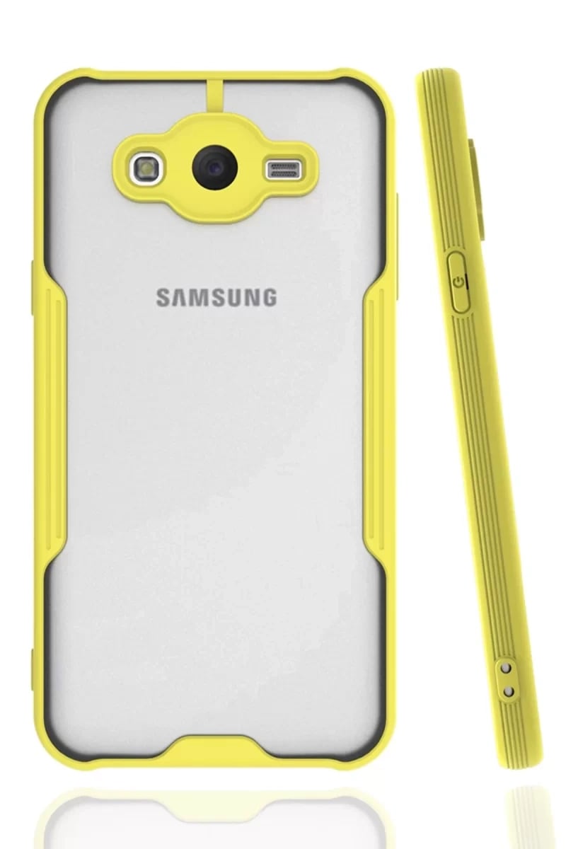 Samsung Galaxy J7 Kılıf Platin Silikon - Sarı
