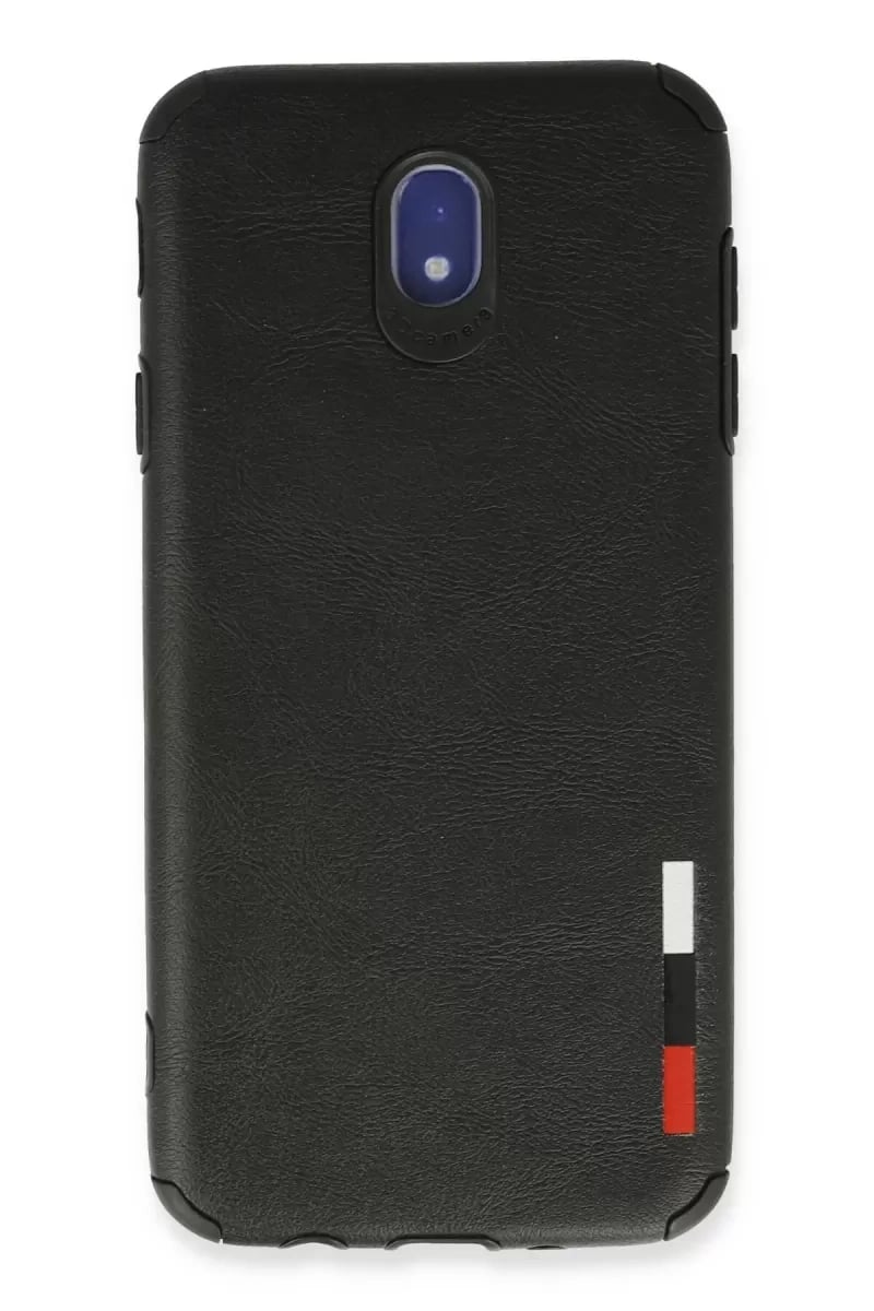 Samsung Galaxy J7 Pro / J730 Kılıf Loop Deri Silikon - Siyah
