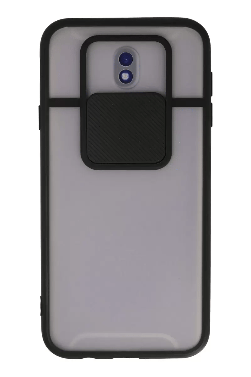 Samsung Galaxy J7 Pro / J730 Kılıf Palm Buzlu Kamera Sürgülü Silikon - Siyah