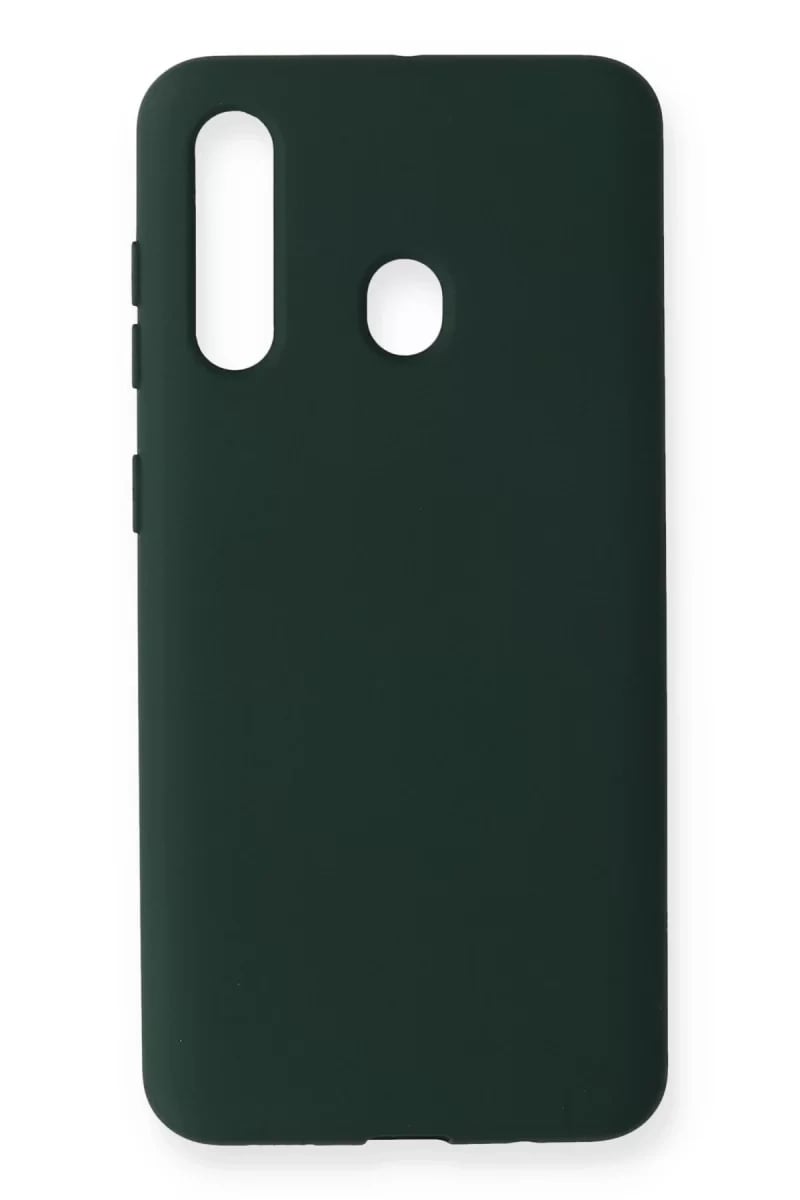 Samsung Galaxy M40 Kılıf Nano içi Kadife Silikon - Koyu Yeşil