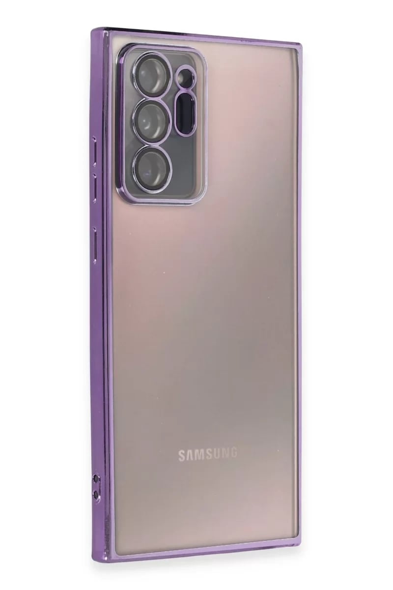 Samsung Galaxy Note 20 Ultra Kılıf Lensli Silikon - Mor