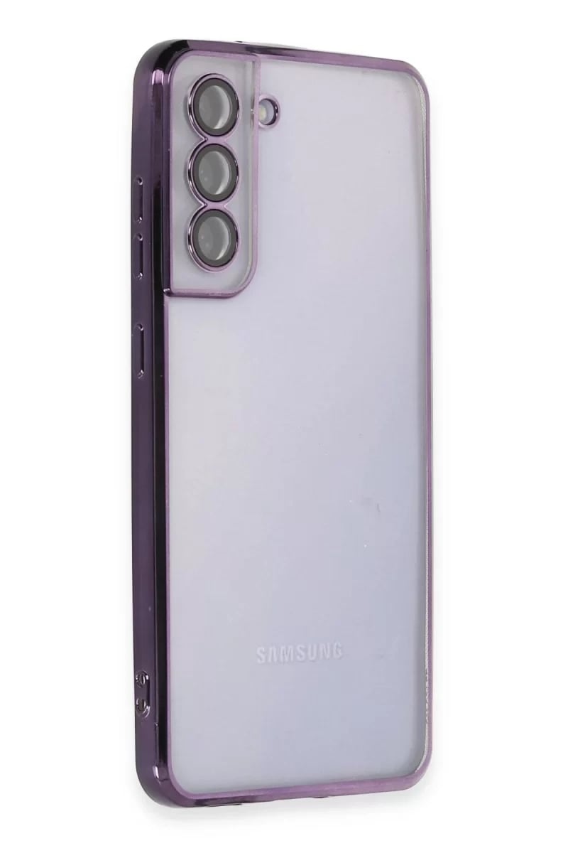 Samsung Galaxy S21 FE Kılıf Lensli Silikon - Mor