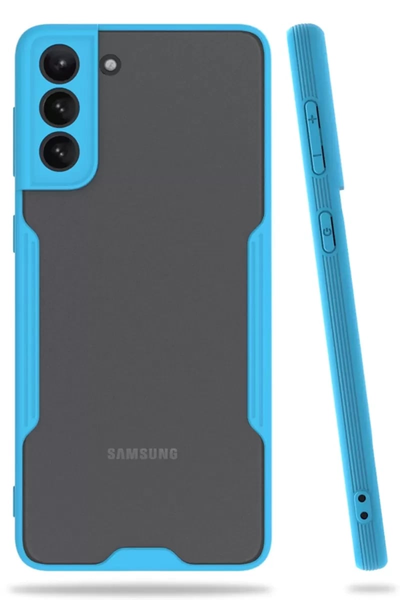 Samsung Galaxy S21 Plus Kılıf Platin Silikon - Mavi
