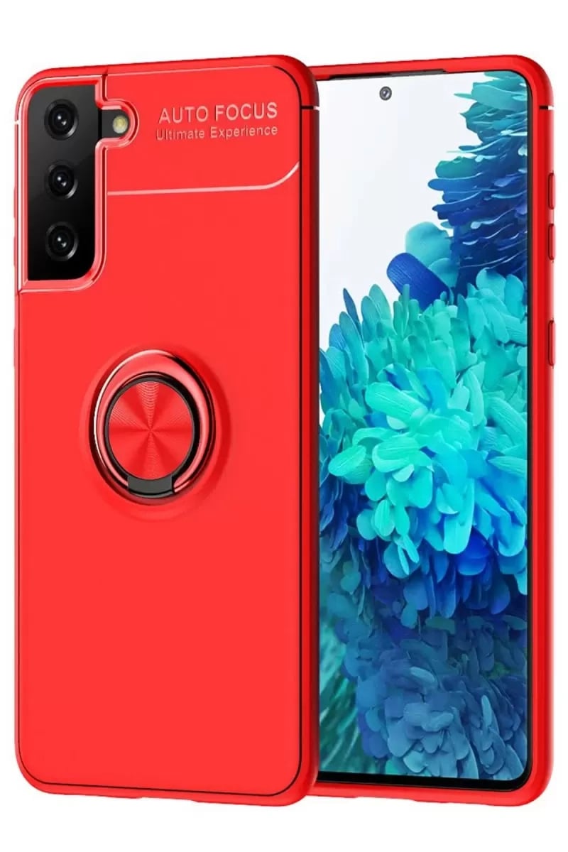 Samsung Galaxy S21 Plus Kılıf Range Yüzüklü Silikon - Kırmızı