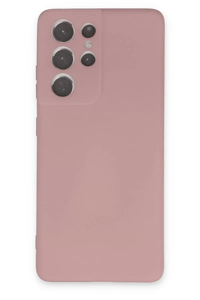 Samsung Galaxy S21 Ultra Kılıf Nano içi Kadife Silikon - Pudra