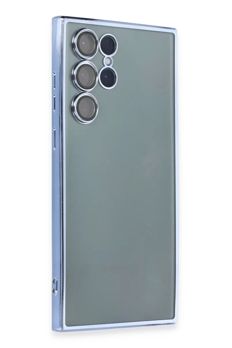 Samsung Galaxy S22 Ultra Kılıf Lensli Silikon - Açık Mavi