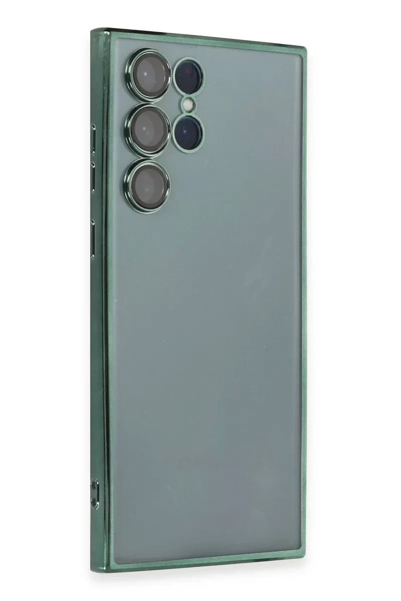 Samsung Galaxy S22 Ultra Kılıf Lensli Silikon - Yeşil