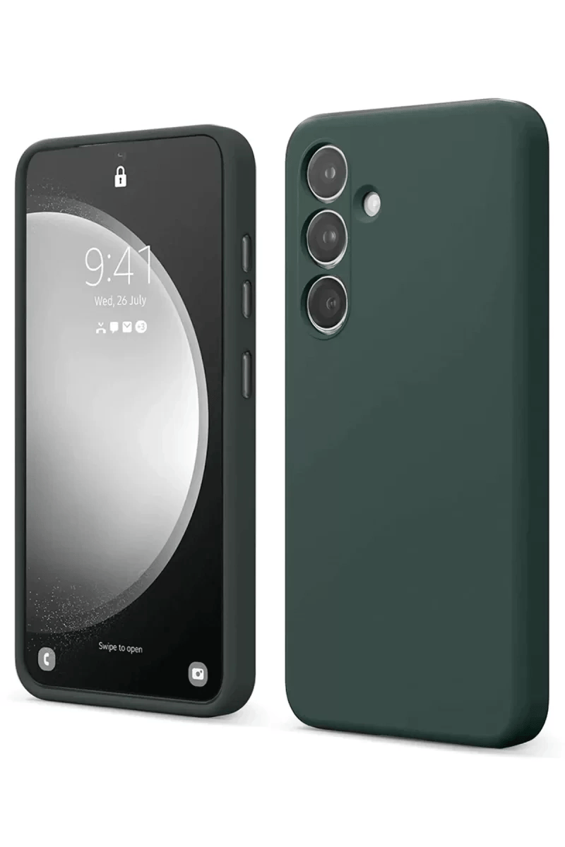 Samsung Galaxy S24 FE Kılıf First Silikon - Koyu Yeşil