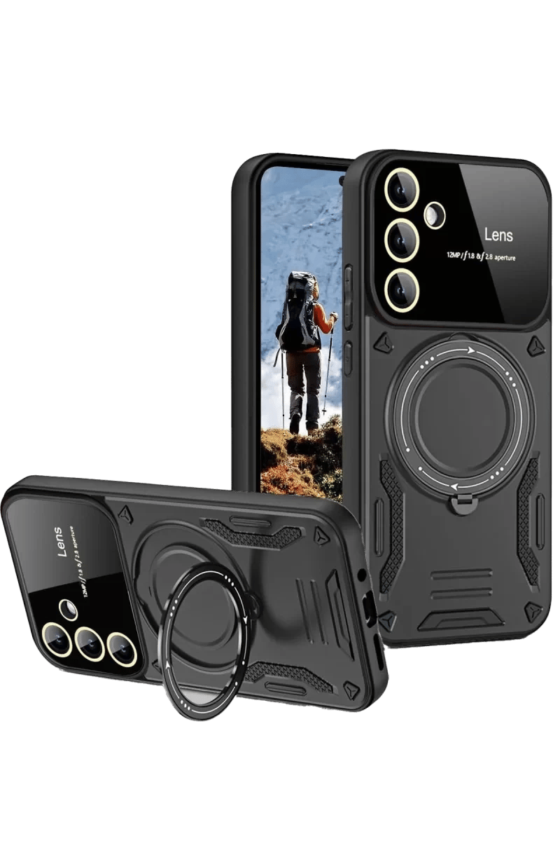 Samsung Galaxy S24 FE Kılıf Joy Lens Standlı Kapak - Siyah