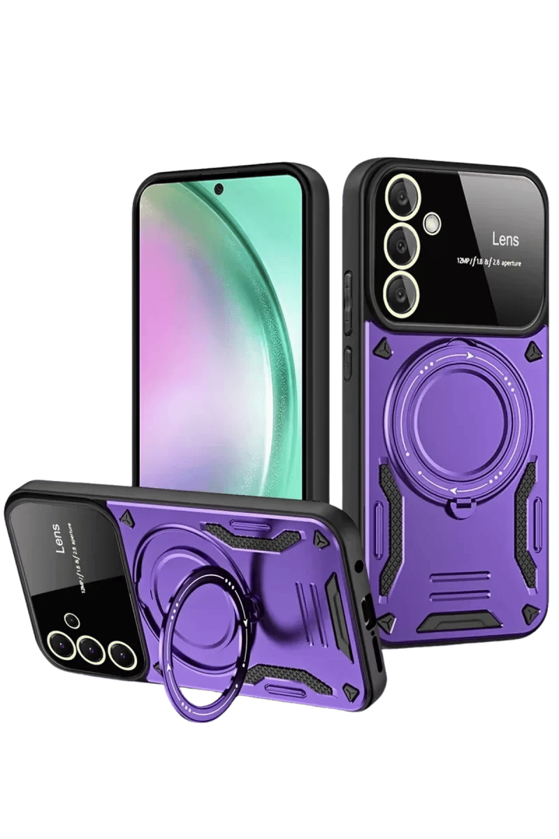 Samsung Galaxy S24 FE Kılıf Joy Lens Standlı Kapak - Mor
