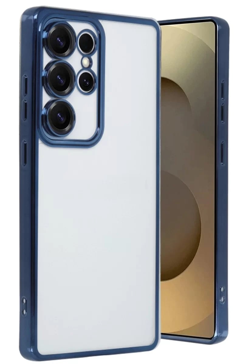 Samsung Galaxy S24 Ultra Kılıf Lensli Silikon - Lacivert