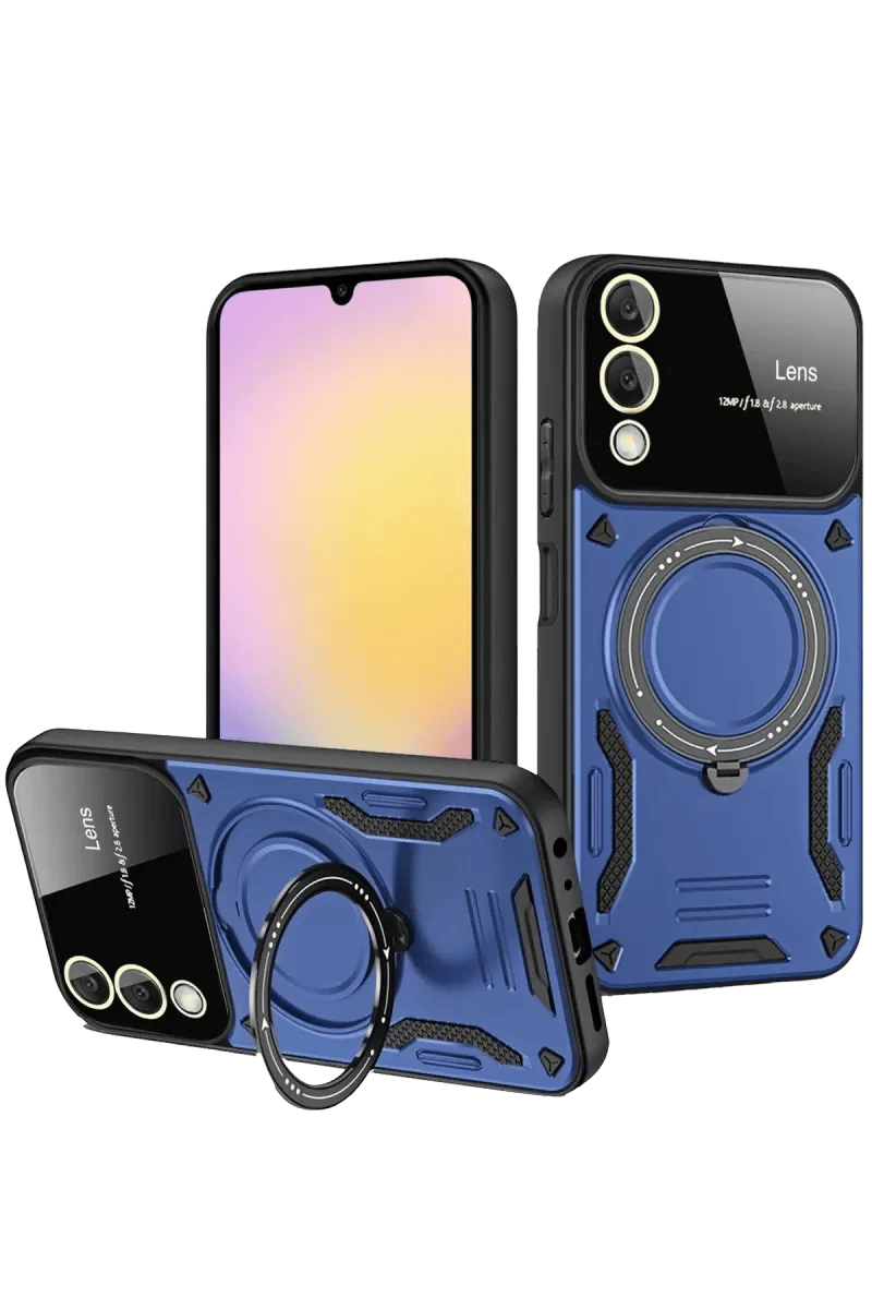 Samsung Galaxy S25 Edge Kılıf Joy Lens Standlı Kapak - Lacivert