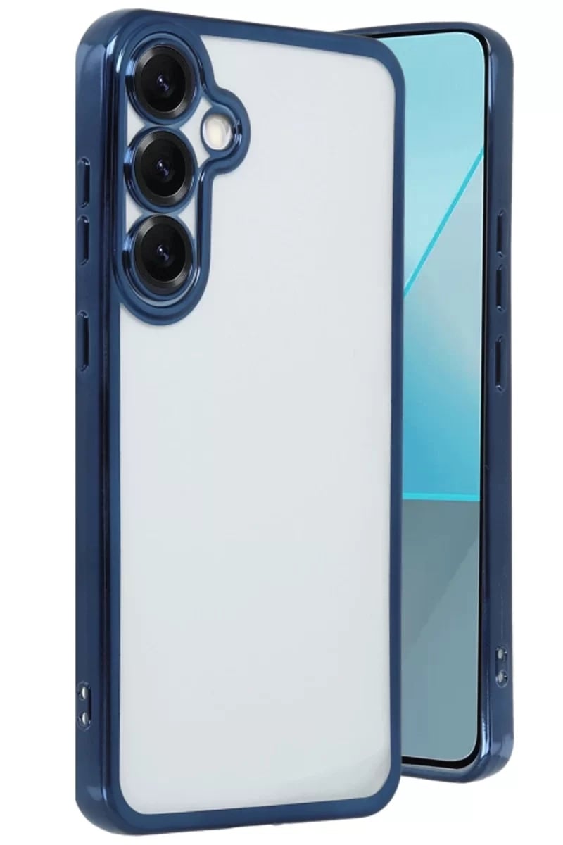 Samsung Galaxy S25 Plus Kılıf Lensli Silikon - Lacivert