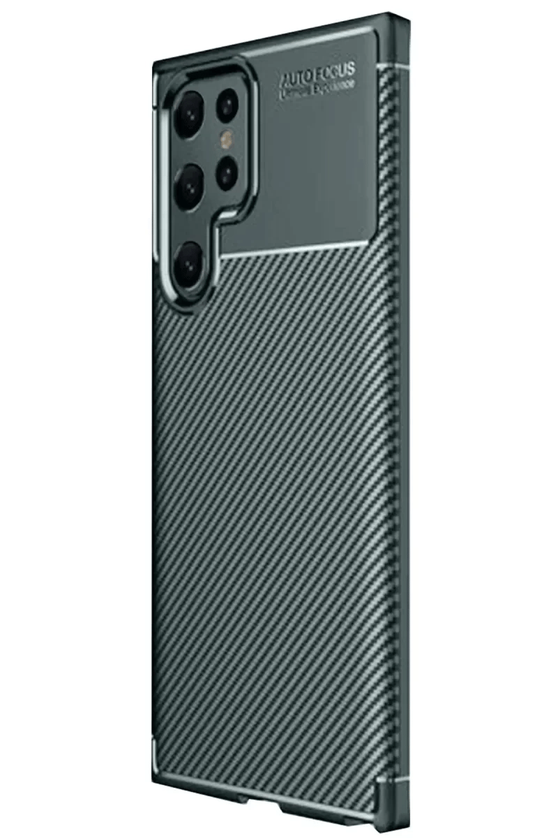 Samsung Galaxy S25 Ultra Kılıf Auto Focus Karbon Kapak - Koyu Yeşil