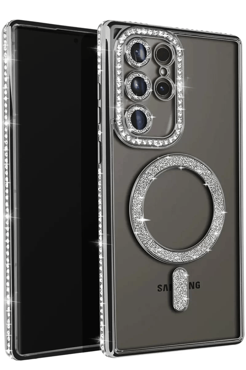 Samsung Galaxy S25 Ultra Kılıf Joke Simli Magneticsafe Kılıf - Siyah