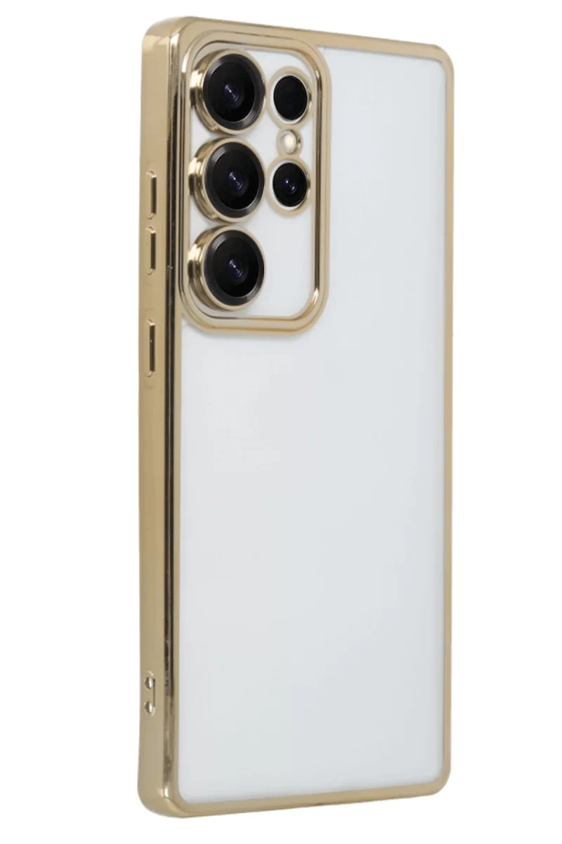 Samsung Galaxy S25 Ultra Kılıf Lensli Silikon - Gold