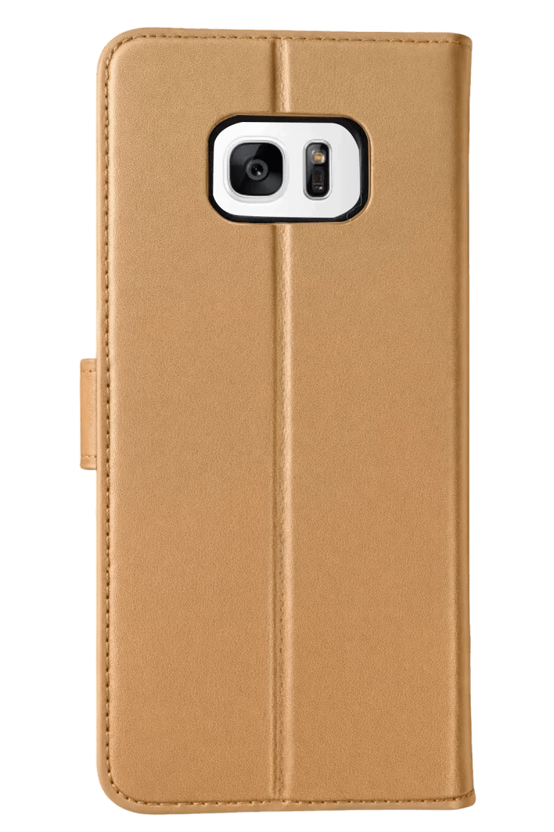 Samsung Galaxy S7 Edge Trend S Plus Kapaklı Kılıf - Gold