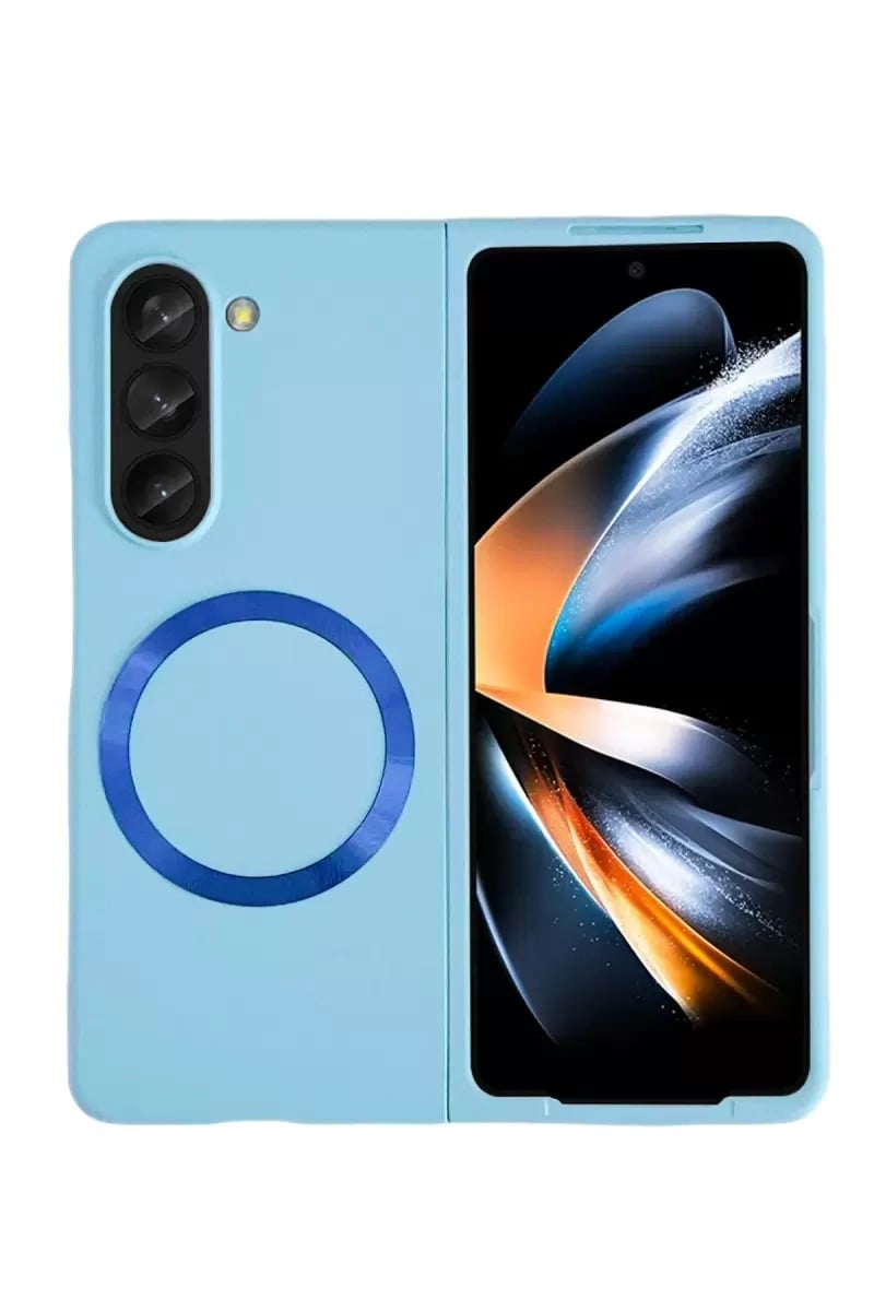 Samsung Galaxy Z Fold 5 Kılıf Mata Fold Kapak - Sierra Blue