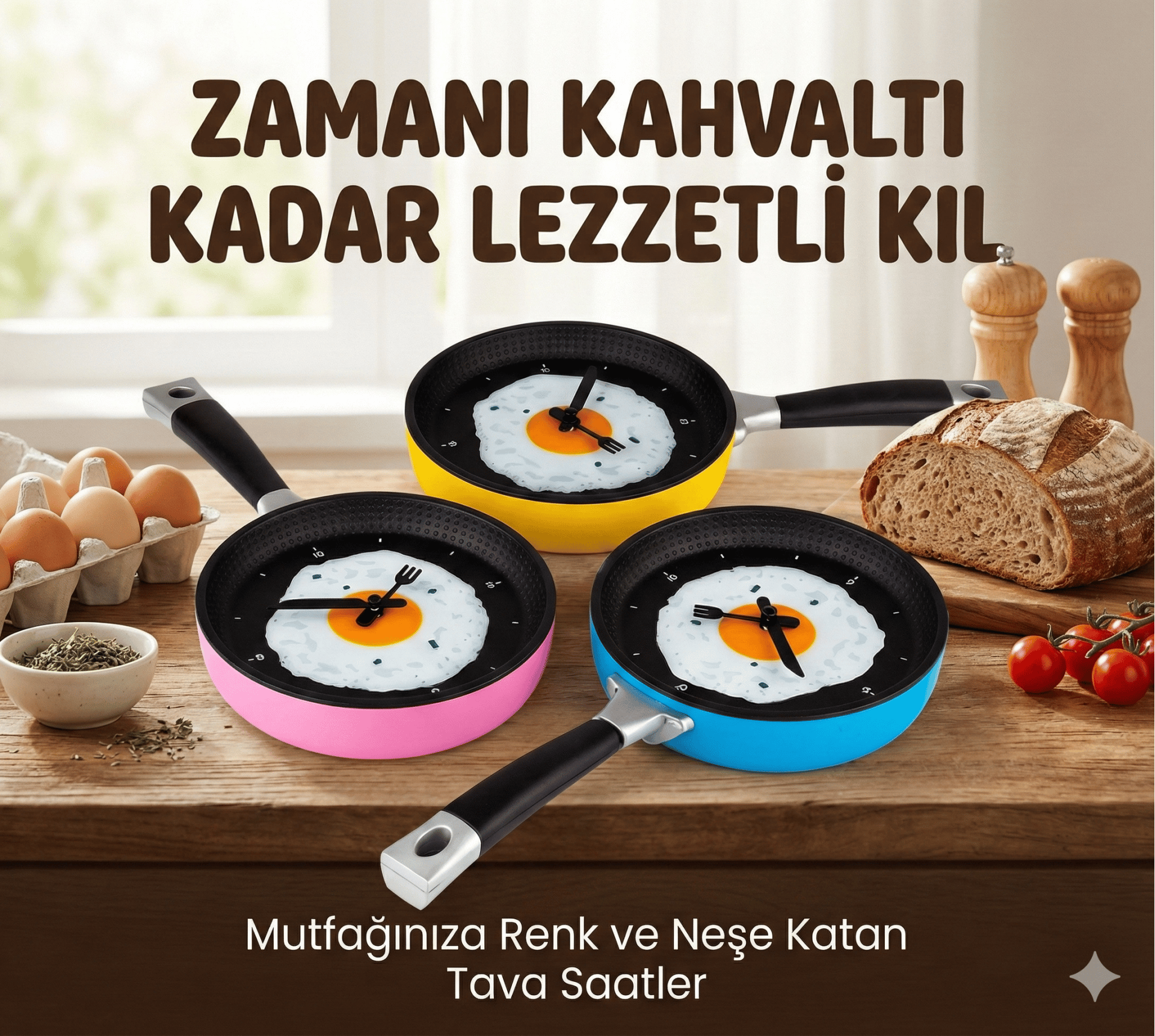 Tava Konseptli Duvar Saati