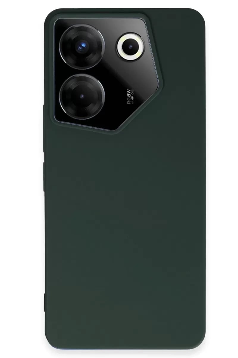 Tecno Camon 20 Pro 5G Kılıf First Silikon - Koyu Yeşil