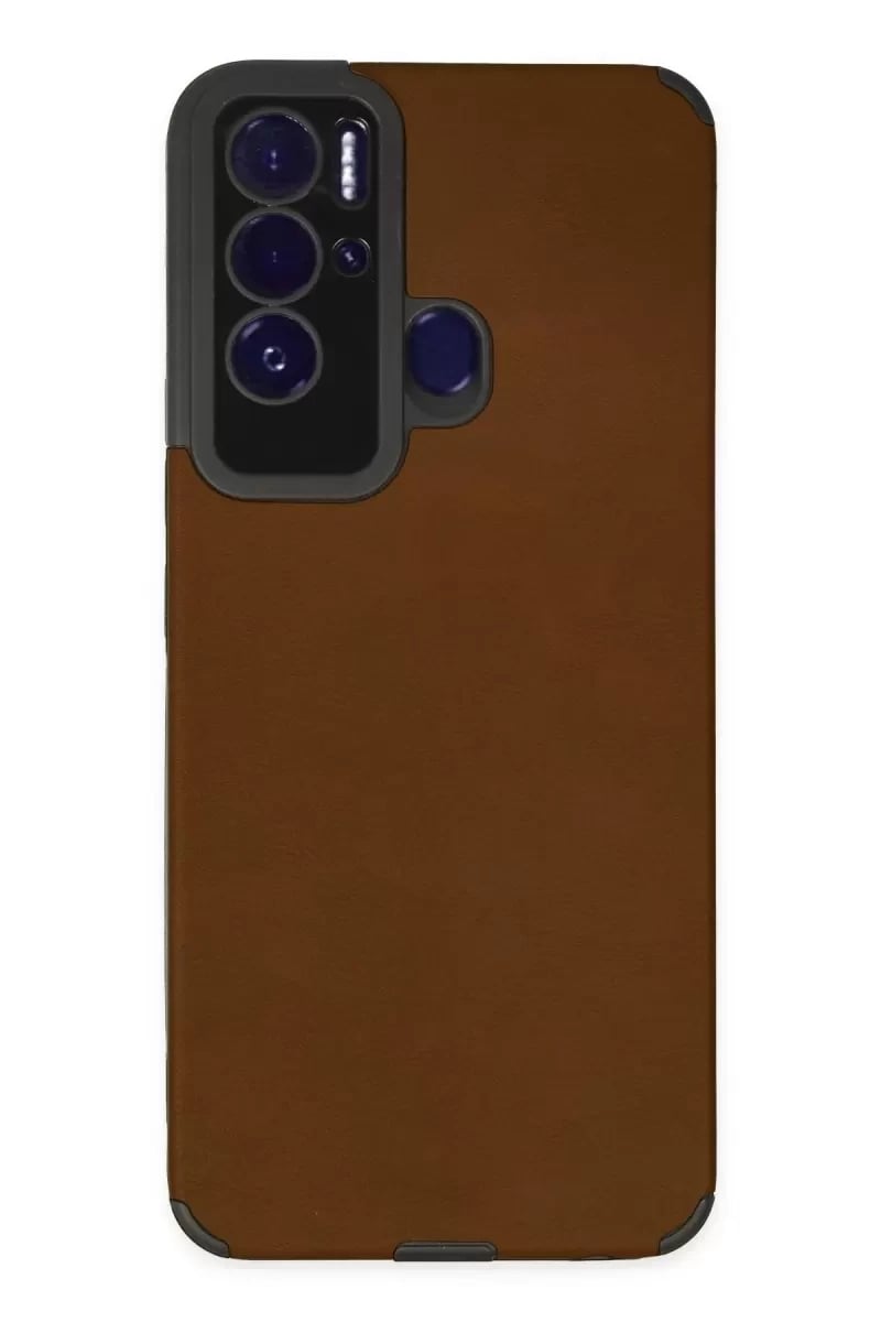 Tecno Pova Neo Kılıf Loop Deri Silikon - Kahverengi