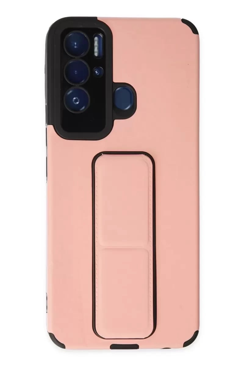 Tecno Pova Neo Kılıf Mega Standlı Silikon - Pudra